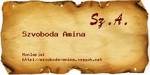 Szvoboda Amina névjegykártya